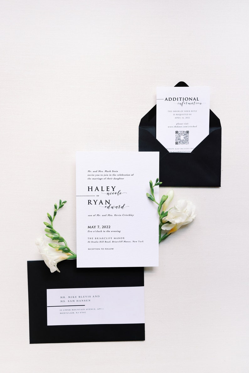 Printed Wedding Invitation Elegant Wedding Invitations, Monogram Wedding Suite, Luxury Wedding