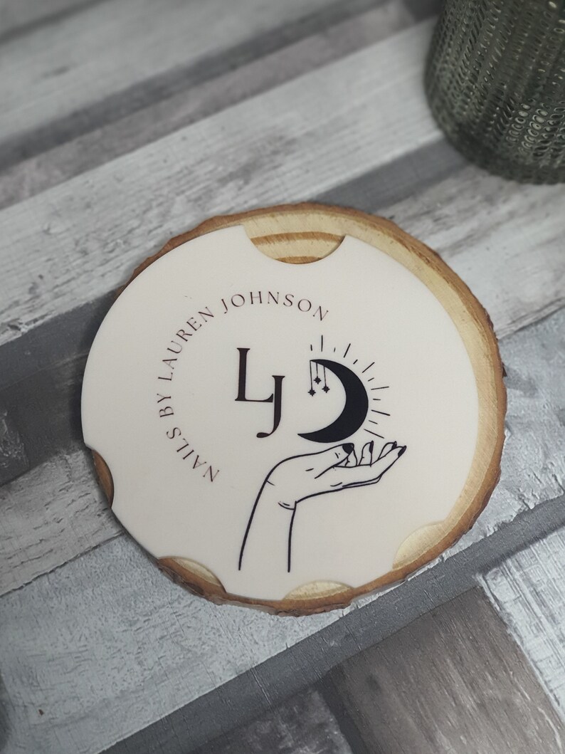 Nailfie acrylic disc, personalised nail display holder, nail art prop, nail tech accessory display, logo photo prop,nailfie salon photo prop image 6