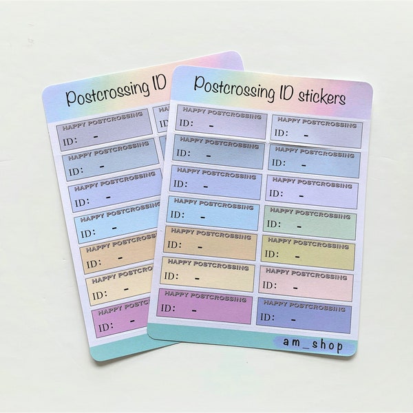 2sheet. Postcrossinng ID sticker. pastel colour.