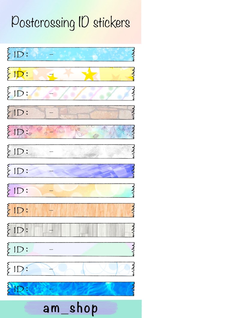 Sticker Code Ids 2sheet. Post Crossing ID Sticker. - Etsy