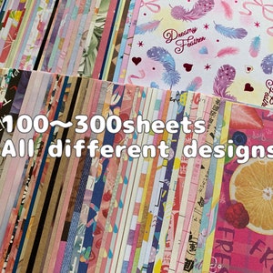 Papel com design aleatório. Diversos. Papelaria kawaii.