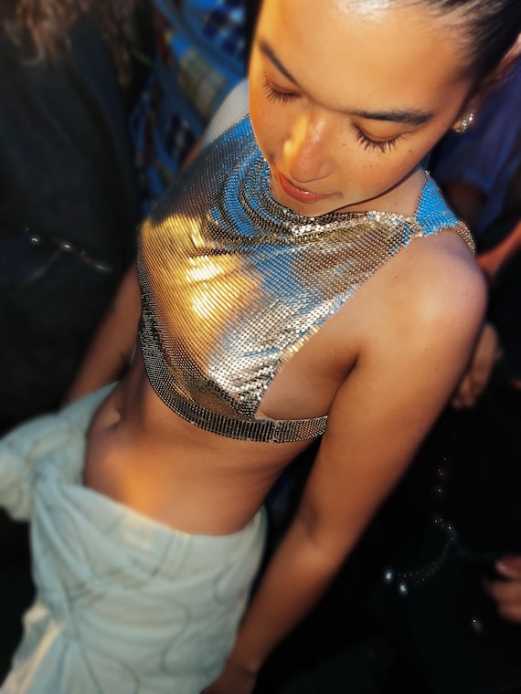 アクセサリー masa _ruth1012 Spectrum Metal Top (gold) | Mesh Chainmail Party Going Out