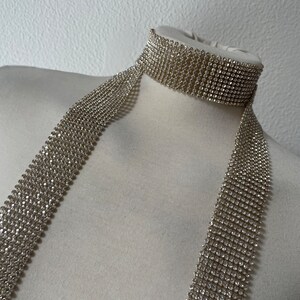 Duchess Scarf Chainmail Crystal Metal Mesh Sparkly Sequins Rave Outfit Party Festival Wear Accessory Y2K 2000s Boho Chic Unisex Women Men image 6
