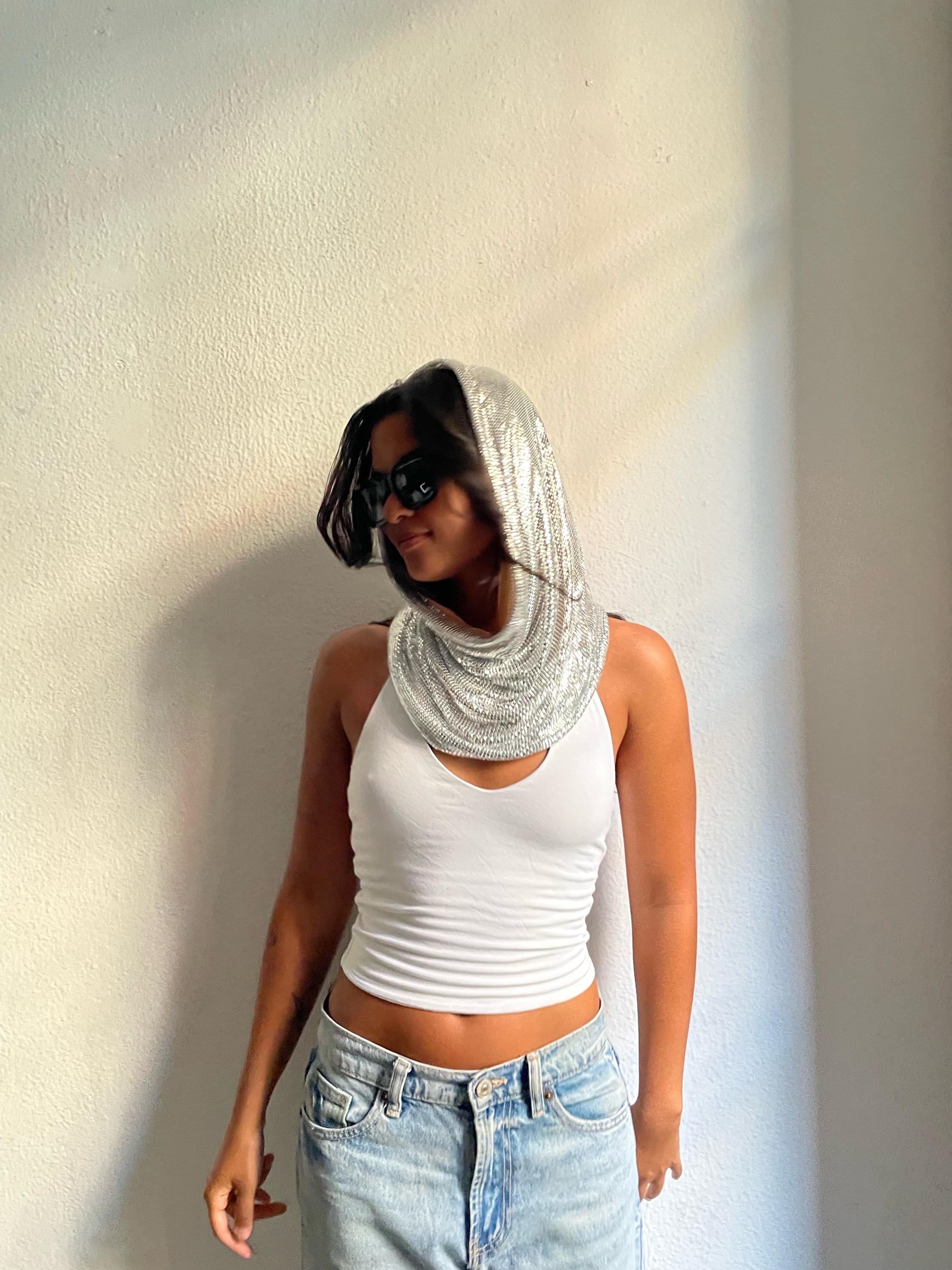 Venus Hooded Top | 2-in-1 Top, Two Piece Metal Mesh
