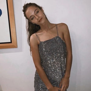 Haut en cristal Asteria | Haut en résille cristal | Haut de fête | Sortie Haut | Kendall Top dos nu Summer Beach Rave Festival