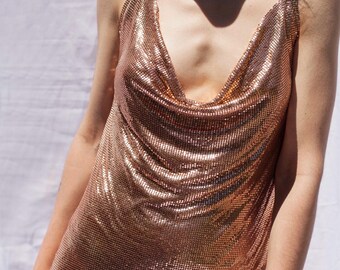 Vintage Paco Rabanne Style Chainmail Dress With Pink Paillettes - Etsy  Canada