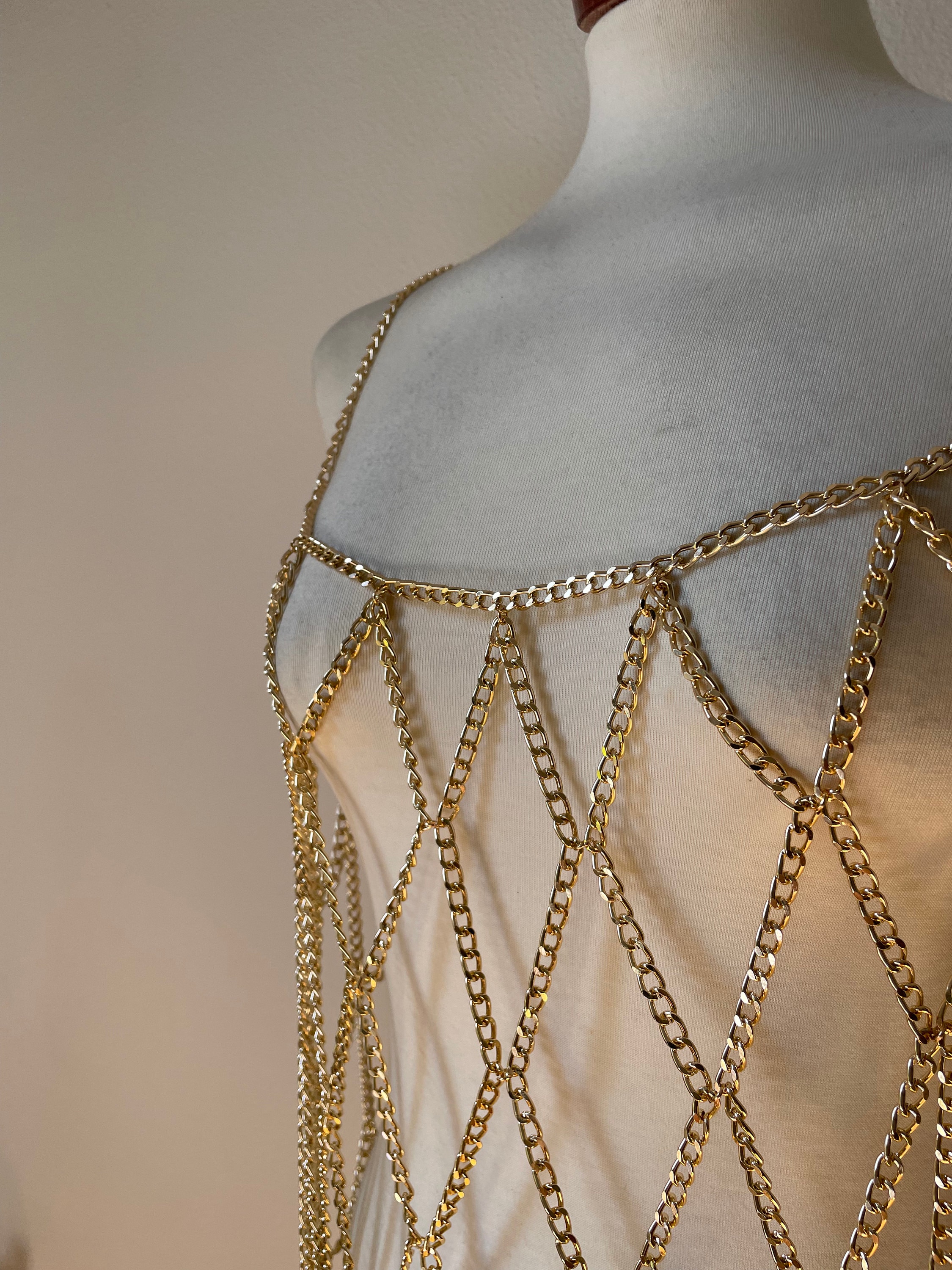 gold link dress Alissa Chain Link Dress Gold