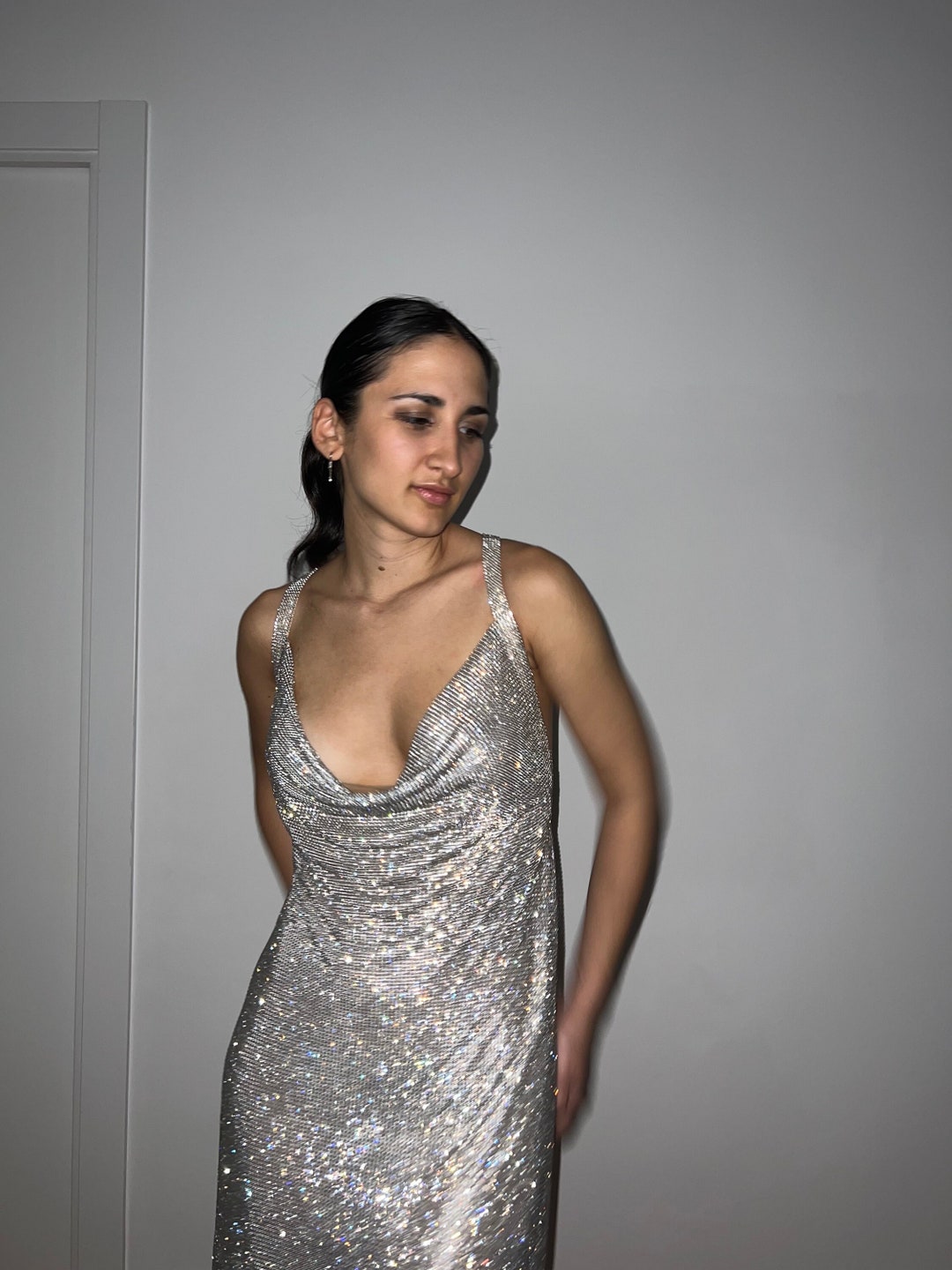 Abito Stargirl Crystal (Argento): Maglia di maglia foderata con