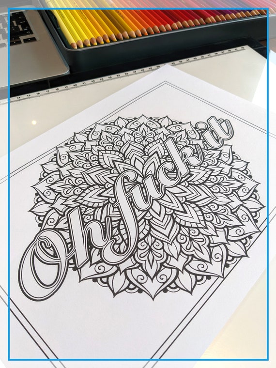 Rude sweary adult mandala colouring pages printable instant download |  mindfulness funny naughty relaxing hobby wall art diy - etsy australia