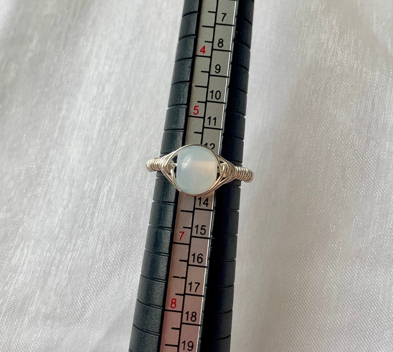 Iridescent White Wire Ring