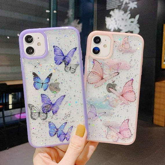 Butterfly Cute Glitter iPhone 14 11 Pro Max Case Shockproof Girls