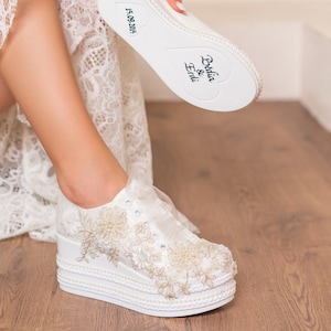 wedding dress bridal sport lace embroidered personalized stylish design wedding shoes