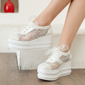 Wedding  Sneakers Crystal Stone Processing Transparent Wedding shoes
