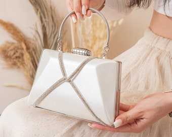 borsa da sposa con strass e perle borsa da sposa dal design elegante personalizzata