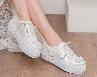 wedding dress bridal sport lace and pearl embroidered personalized stylish designer wedding shoes