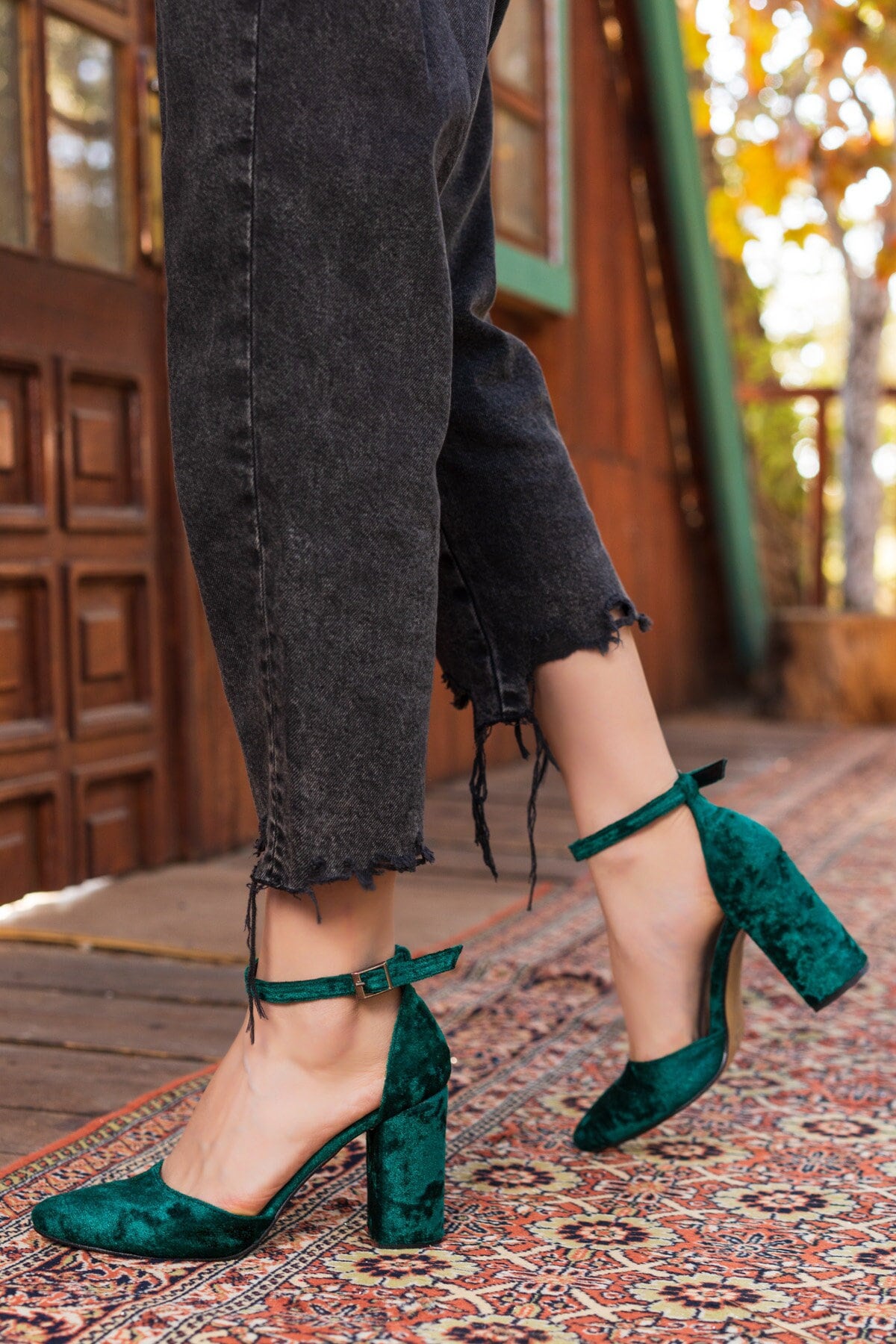 Buy Bonjour Ladies Synthetic Dark Green Heels at Amazon.in