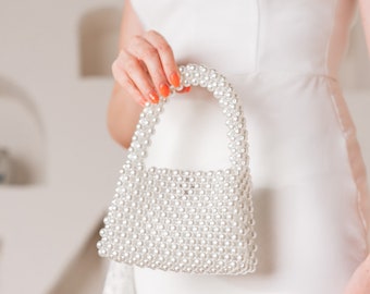 sac à main brodé de perles trousse de maquillage design élégant personnalisé