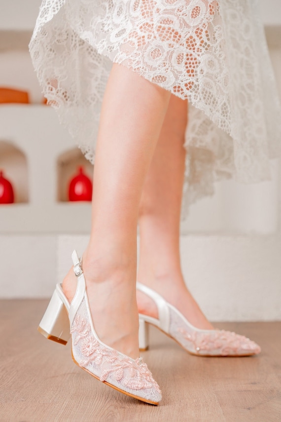 Weddings Bridal Shoes | Simple Bridal Shoes | White Bridal Shoes | Lace  Wedding Shoes - Pumps - Aliexpress