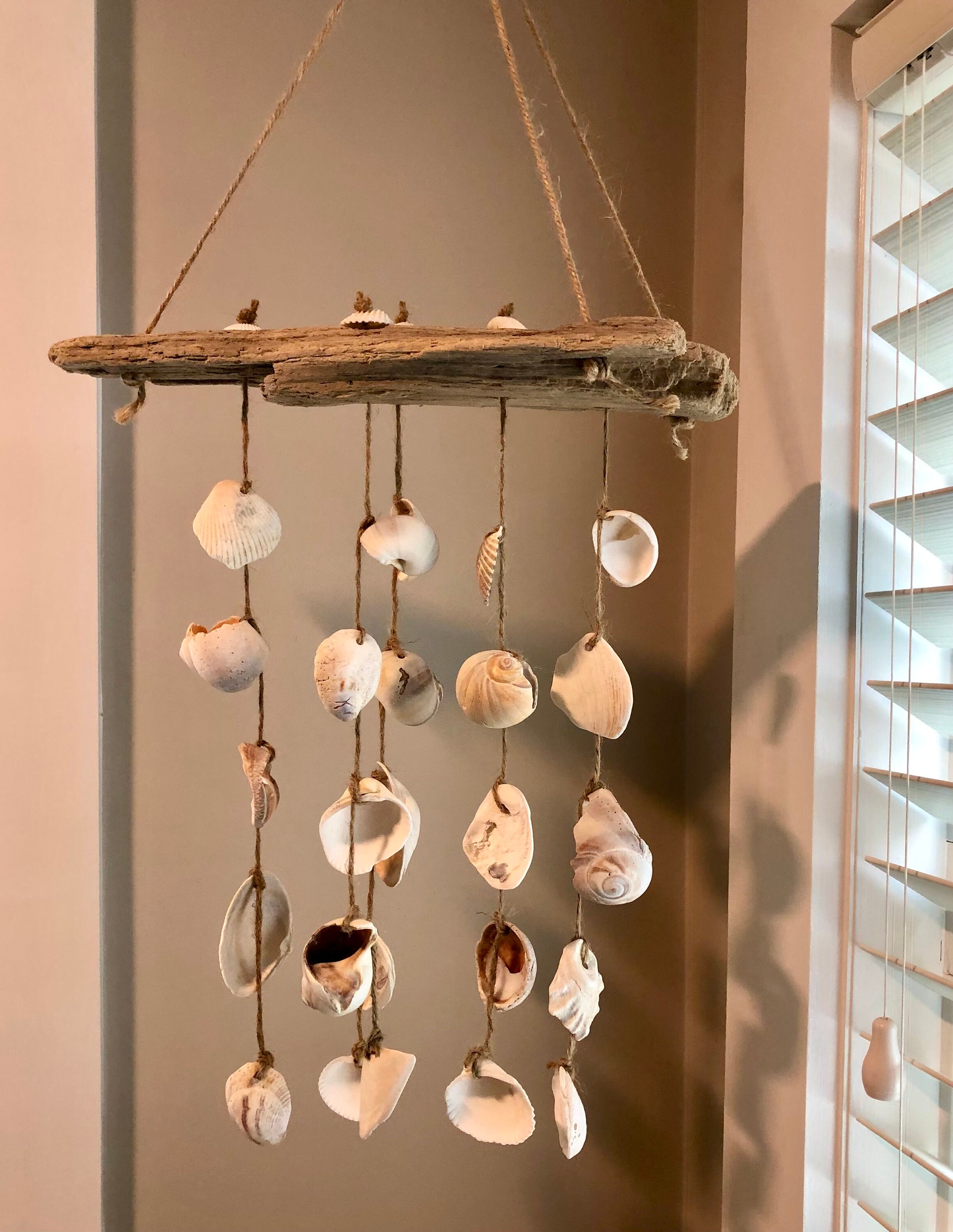 Driftwood Shell Wind chime Etsy