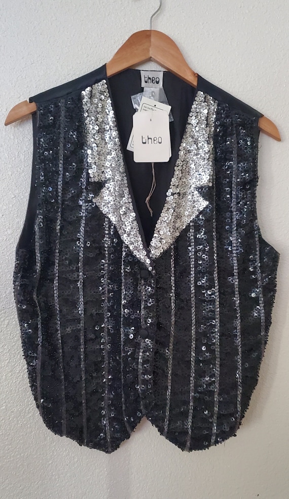 Sequence disco glam vintage vest