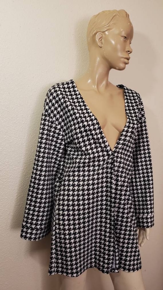 Hounds tooth lightweight black and white fashion c