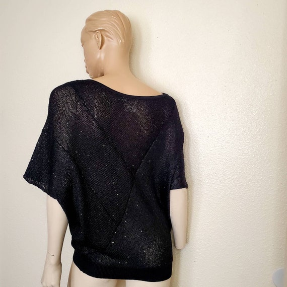 70s-80s fabulous glam off the shoulders knit sequ… - image 2