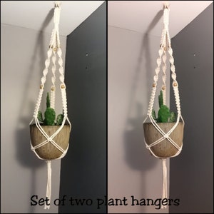 Macrame Plant Hanger Set, Boho Decor (30 inch)