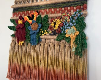colgante de pared de macramé