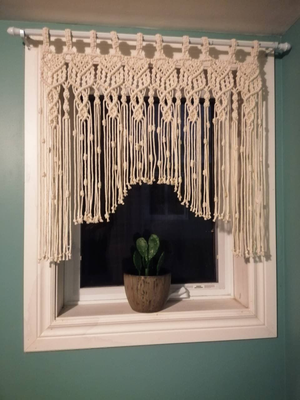 Macrame Curtain / Macrame Valance / Kitchen Curtain / Window Etsy Canada