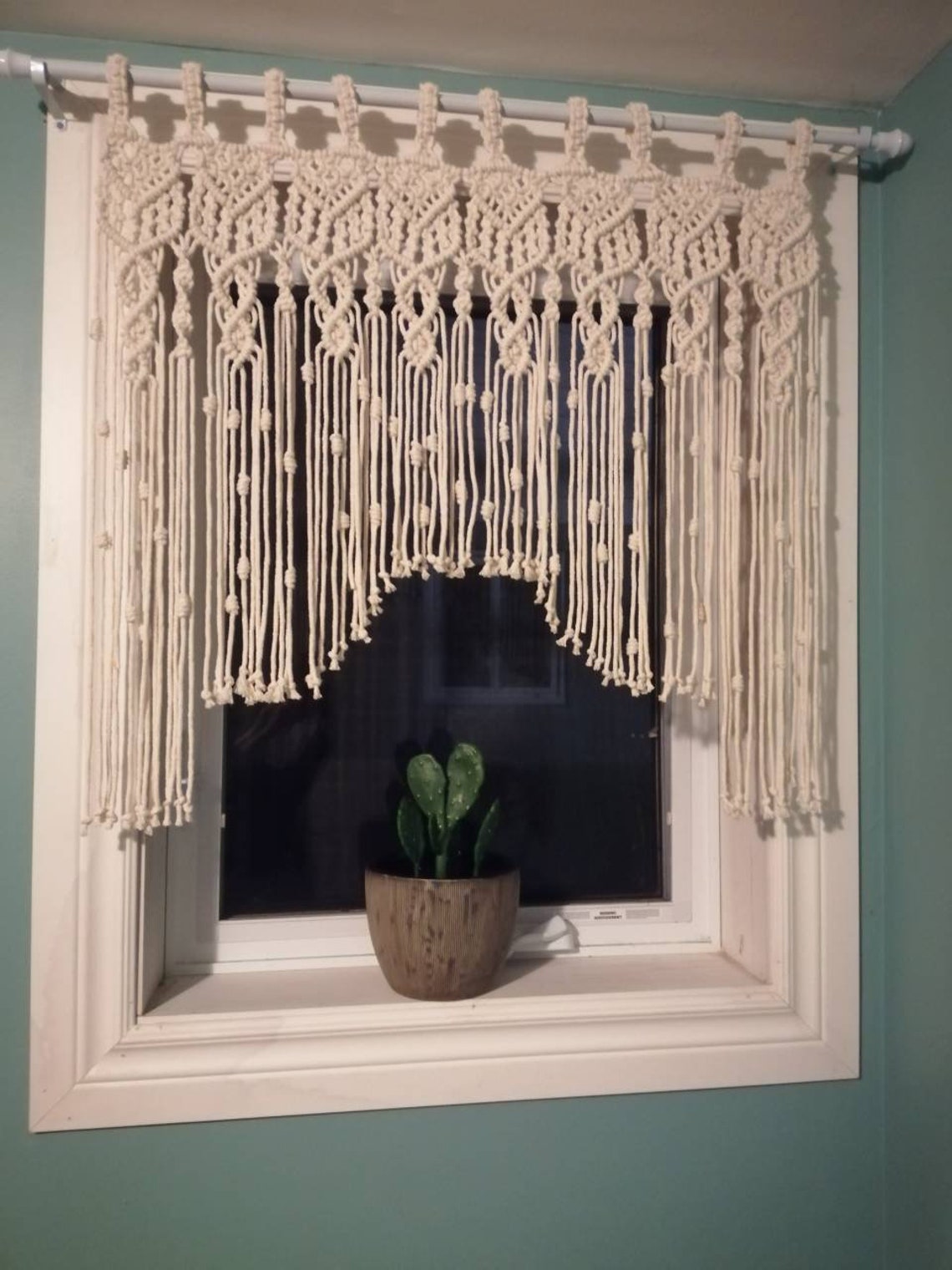 Macrame Curtain / Macrame Valance / Kitchen Curtain / Window Etsy Canada
