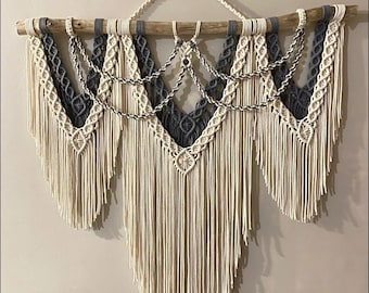 Gran colgante de pared de macramé / telón de fondo de boda / macramé bohemio