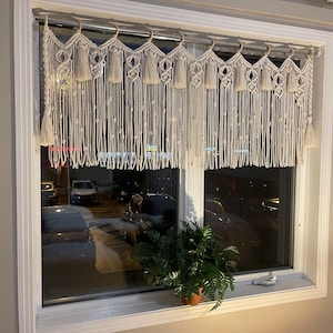 Vorhänge, Fenstervorhang, Küchenvorhang, Macramé Volant, Makramee Boho Vorhang, Türvorhang, Küchenvorhang