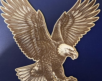 Flying Eagle - Patriotic Wooden Wall or Shelf Decor.  Approx. 10 x 11.  Can be placed on just about anything. Example: Wooden Flag.