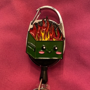 Dumpster Fire Funny Nursing Retractable Badge Reel