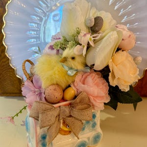 Vintage Easter Assemblage sweet baby chick Easter  decor