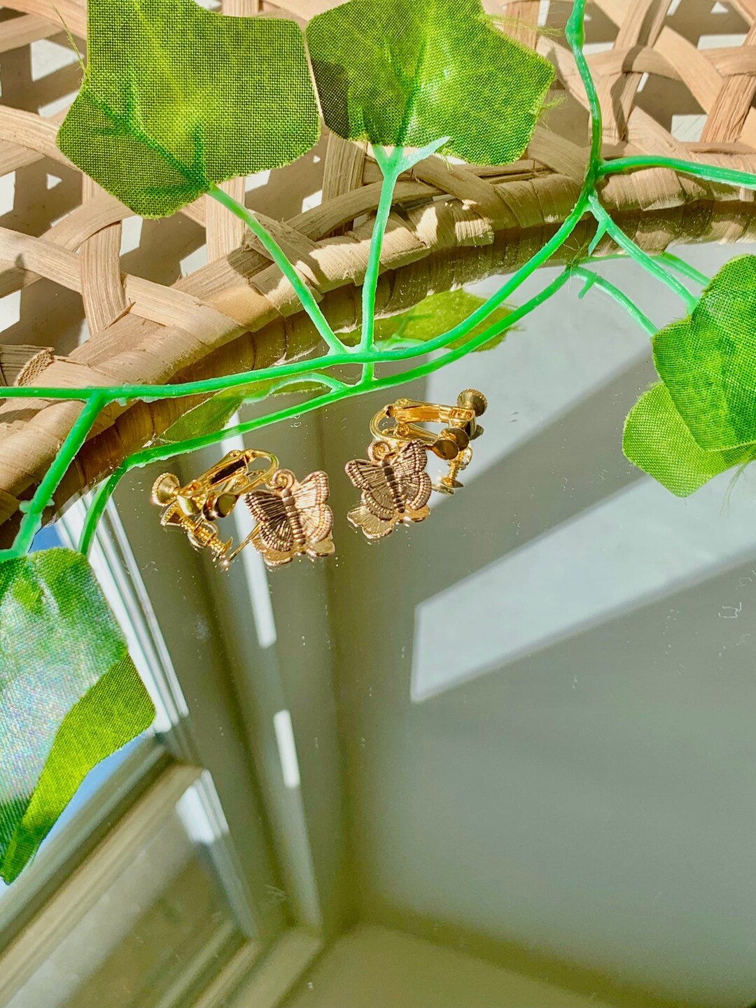 Handmade Gold Butterfly Adjustable Clip on Earrings Etsy UK