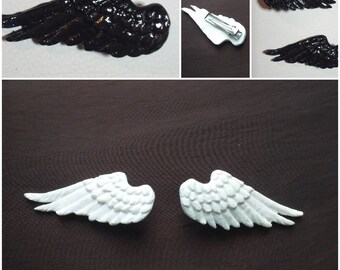 Metallic wings Pretty Pink Kitty J-Fashion Hair Clip