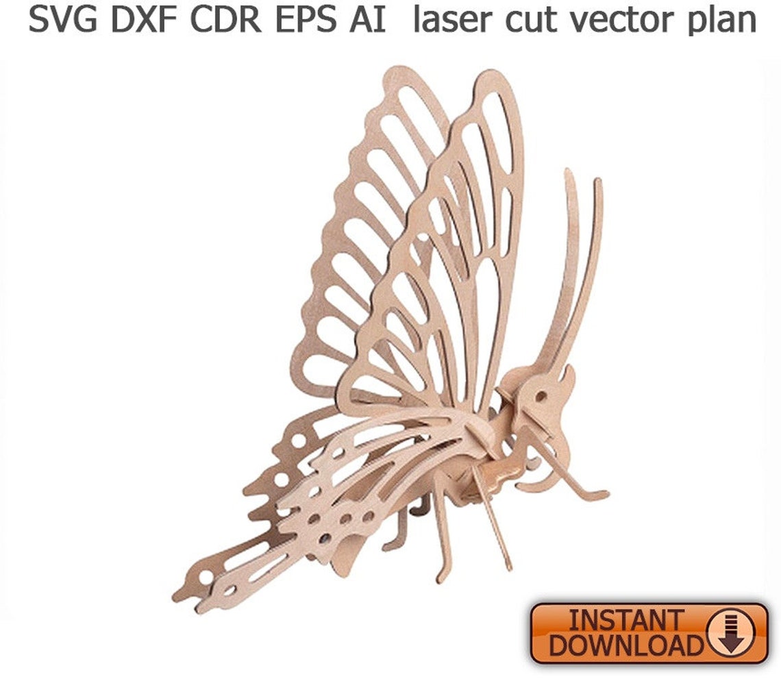 Butterfly laser cut file CNC Router Digital Vector Files Etsy