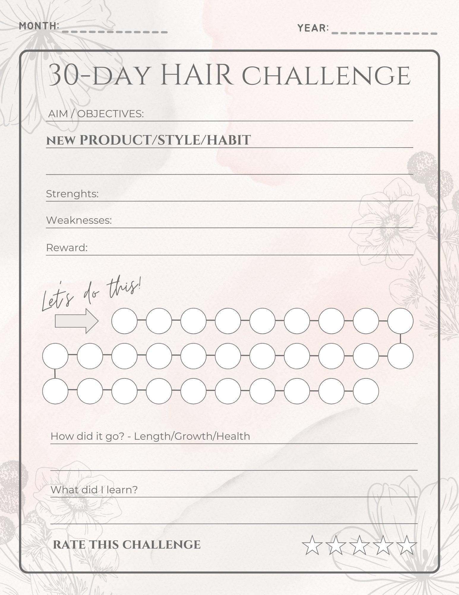 Gorgeous 40+ Page Hair Care Planner Journal for Healthy Hair | Natural ...