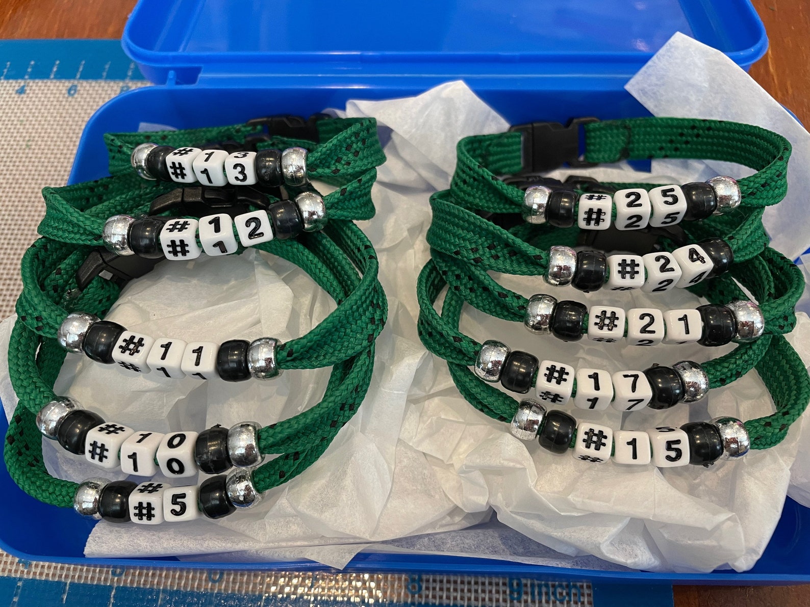 Set of 10 Custom Ice Hockey Skate Lace Bracelets. Etsy