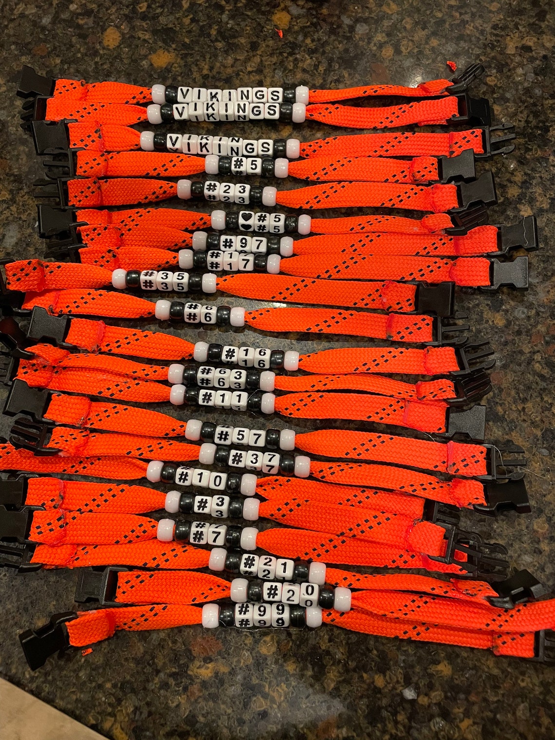 Set of 10 Custom Ice Hockey Skate Lace Bracelets. Etsy