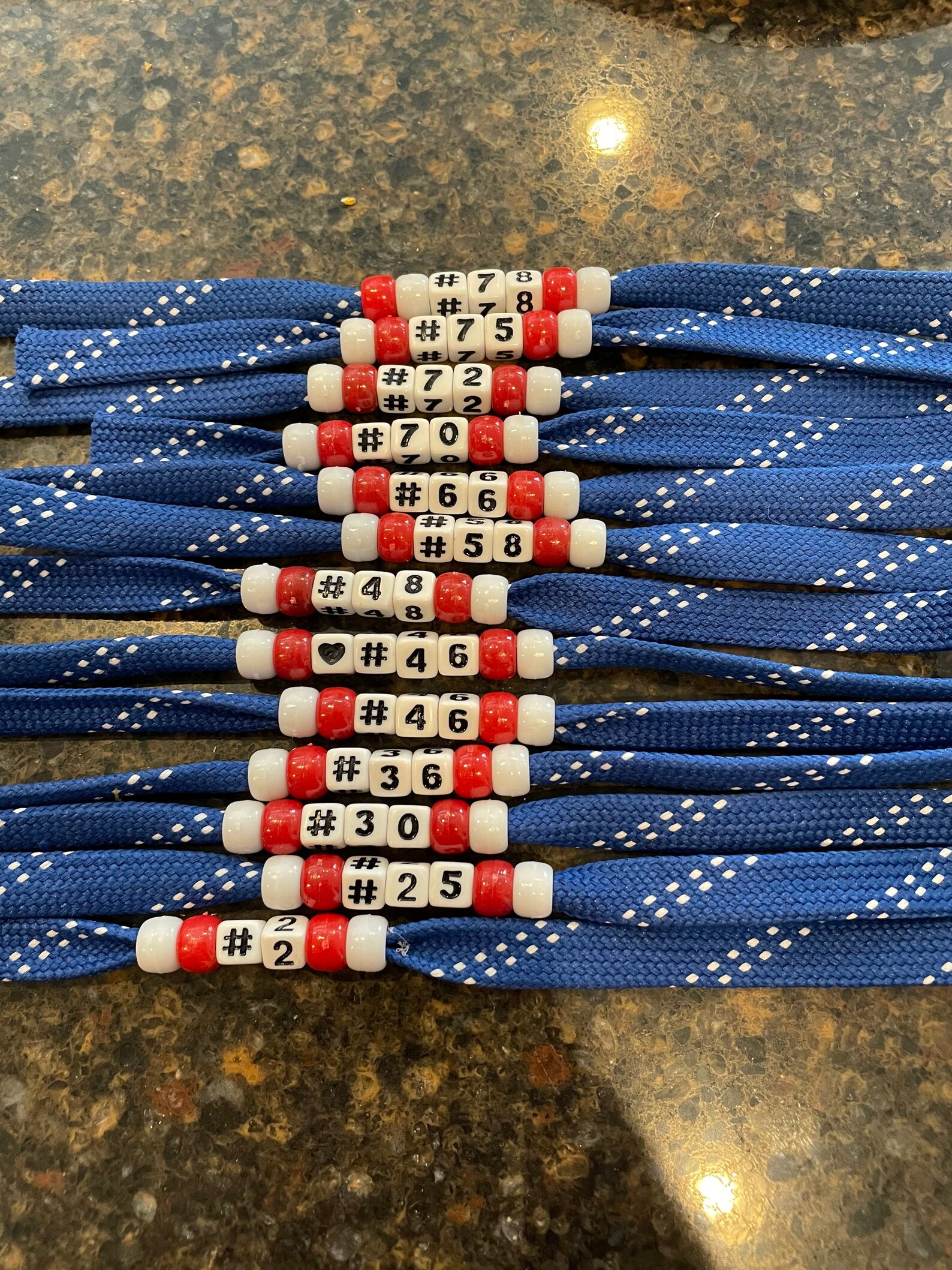 Set of 10 Custom Ice Hockey Skate Lace Bracelets. Etsy