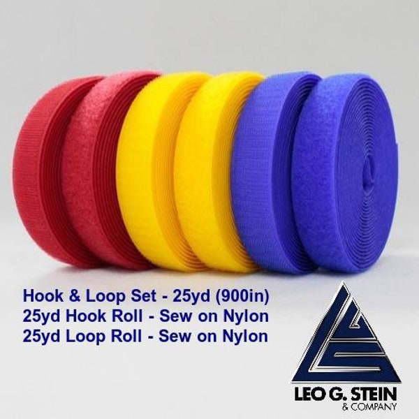 Hook and Loop Fastener - 25 yd pair/set (900 Inches each roll) Matching 1 Hook / 1 Loop Roll