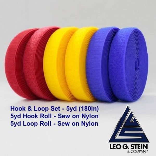 Hook and Loop Fasteners - 5 yd pair matching set. (1 Hook roll 180inches and 1 Loop Roll 180inches)