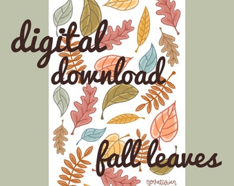 DRUCKBARE Herbst Blätter Briefpapier Kit Journaling Ephemera digitaler Download Junk Journal Dekoration Herbst Herbst Scrapbooking