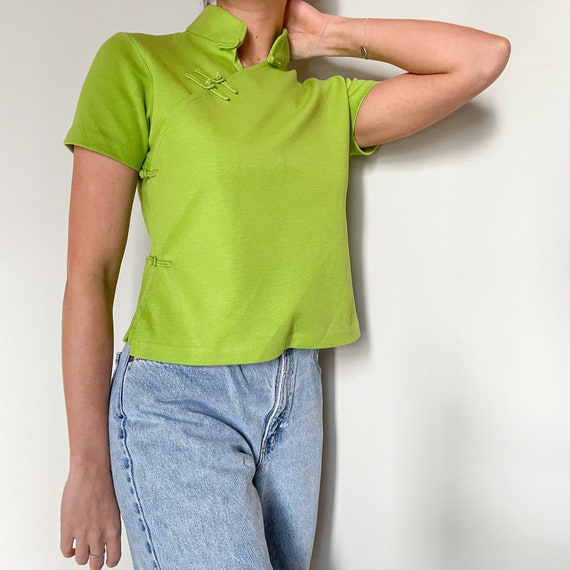 Vintage Mandarin Collar Shirt