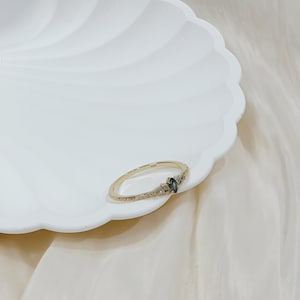 Blue Topaz Gold Ring | 14K Gold Plated Sterling Silver | Dainty Birthstone Ring | December Gift | Stacking Gemstone Ring