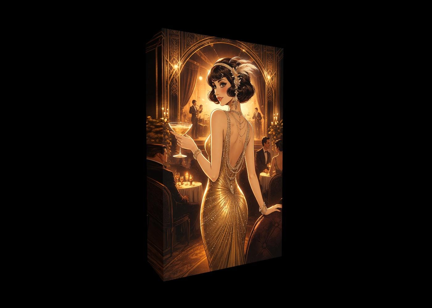 Art Deco Elegant Woman Wall Art Poster Print Framed Canvas, Vintage ...