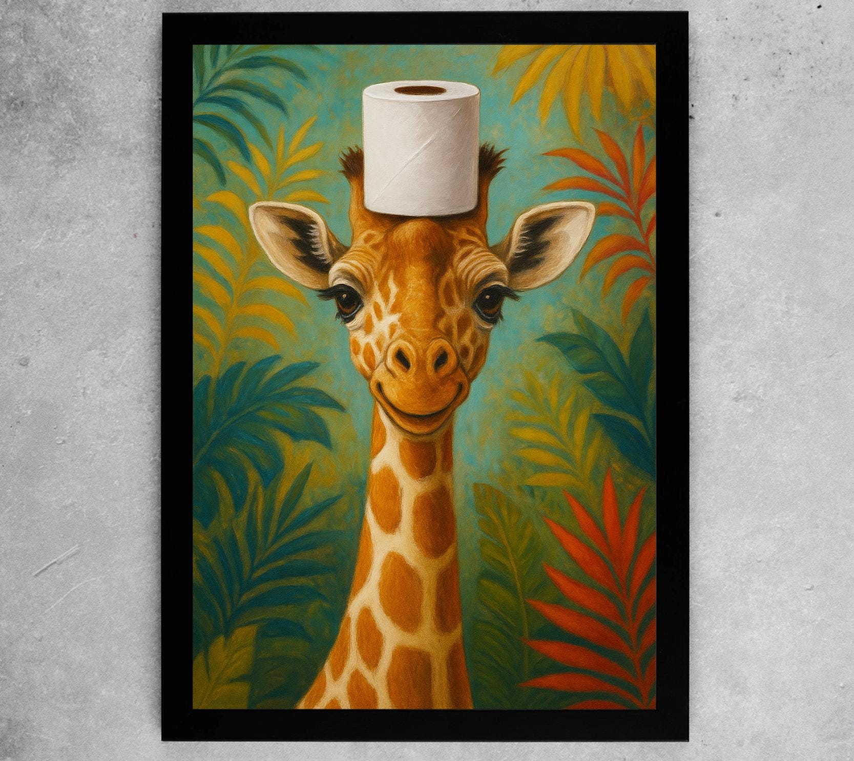 Black Giraffe Toilet Roll Holder
