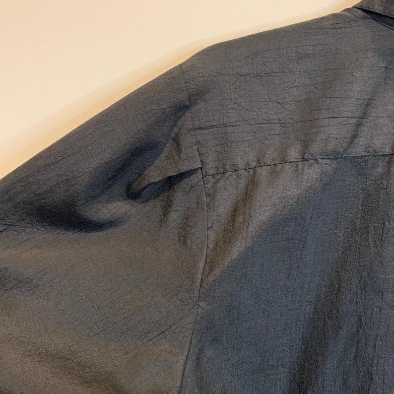 Vintage Black Puff Sleeve Pleated Shirt Size ML